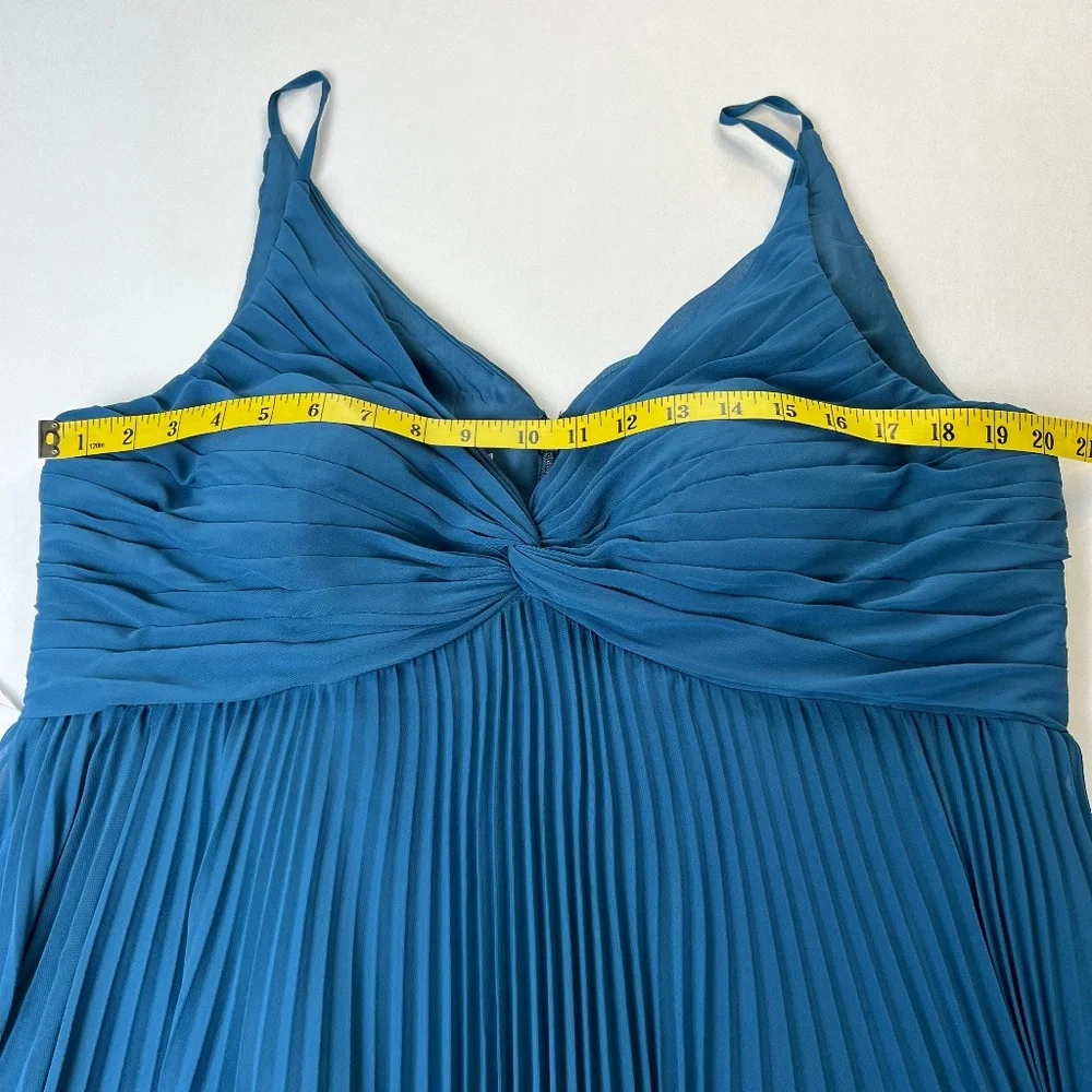 NWT - AZAZIE Raychelle Sz A18 Ink Blue Chiffon Bridesmaid Dress - Picture 9 of 15